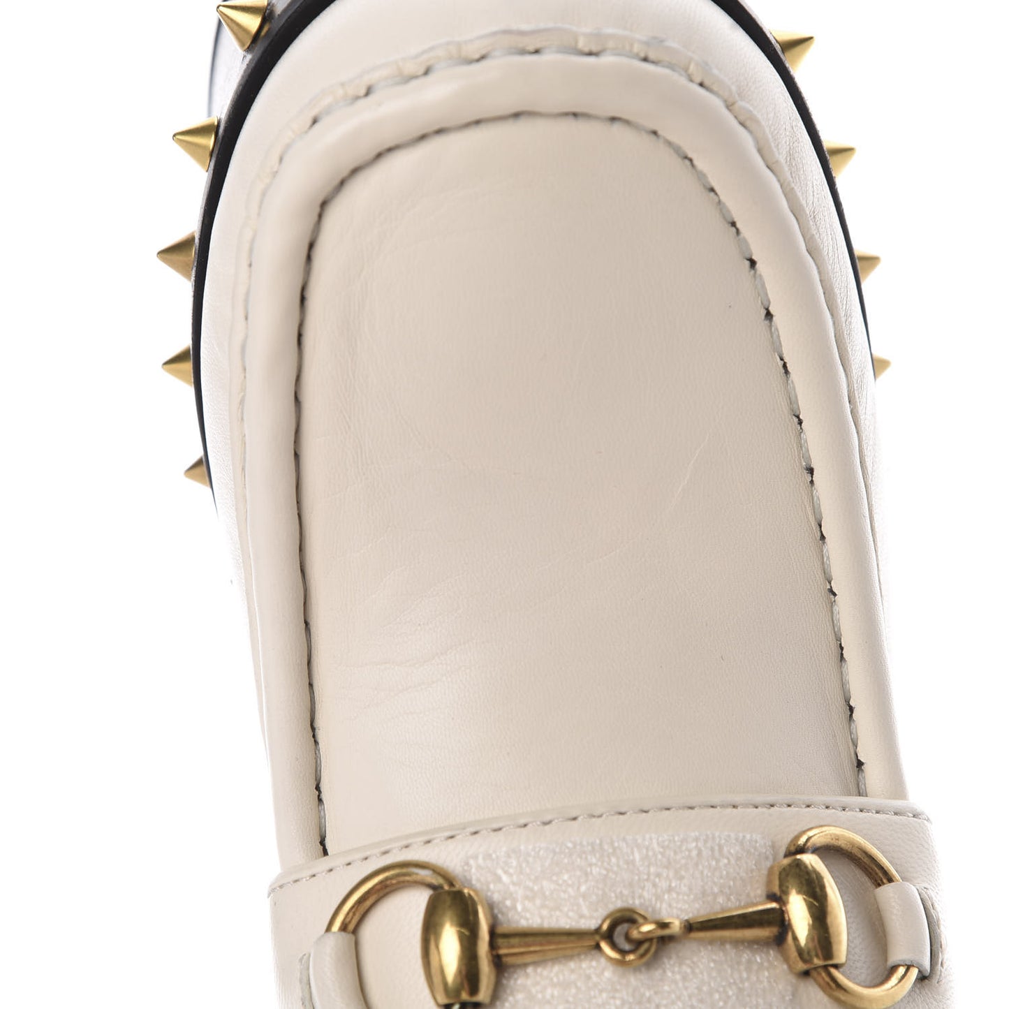 Malaga Kid Pearl Studded Spiked Vegas Platform Loafer 38.5 Mystic White