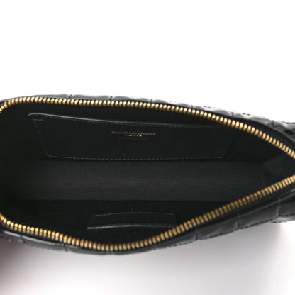 Saint Laurent Vinyl Carre Quilted Cassandre Wristlet Pouch Black 5 of 10