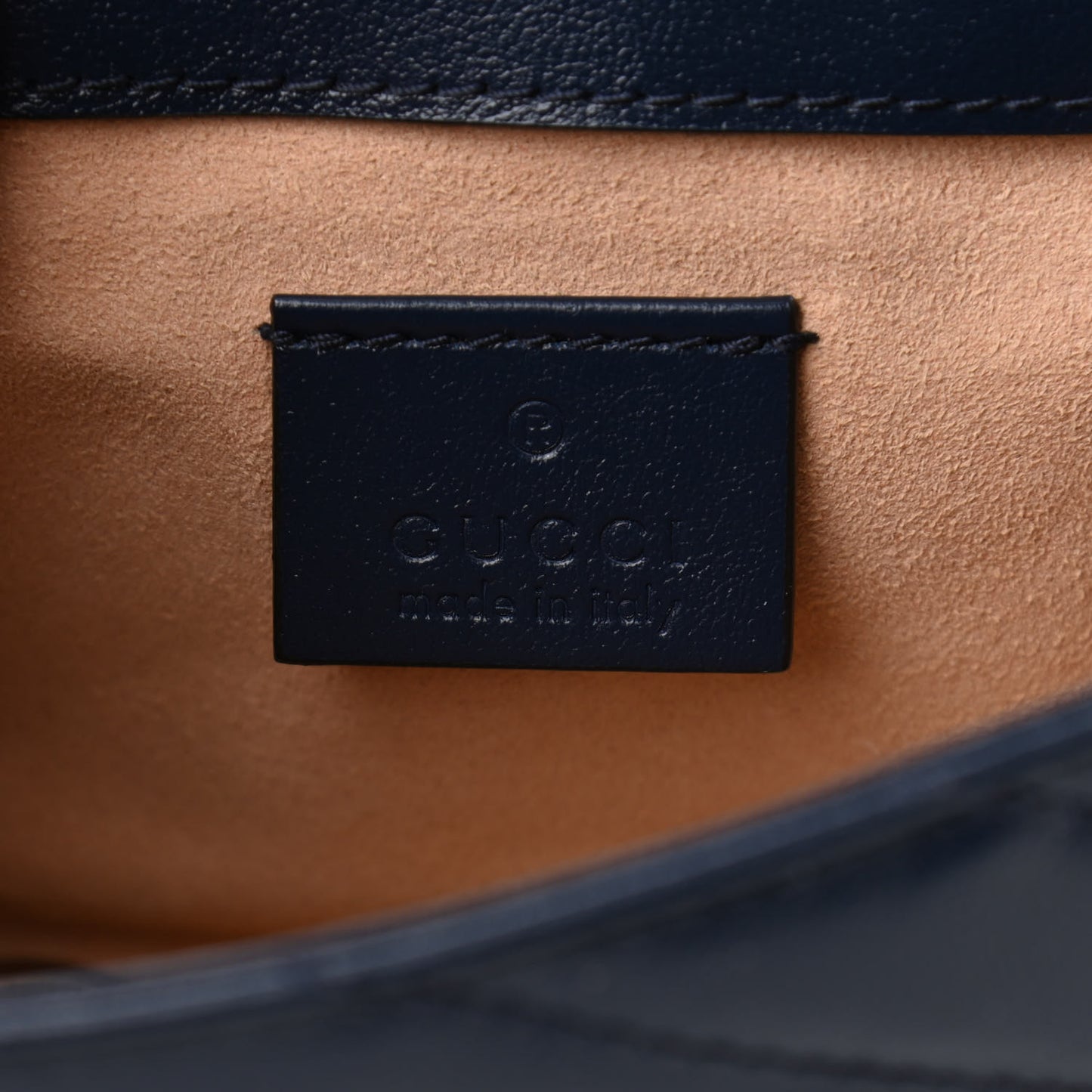 Vintage Effect Calfskin Matelasse Diagonal Super Mini Torchon GG Marmont Shoulder Bag Blue Agata Mystic White