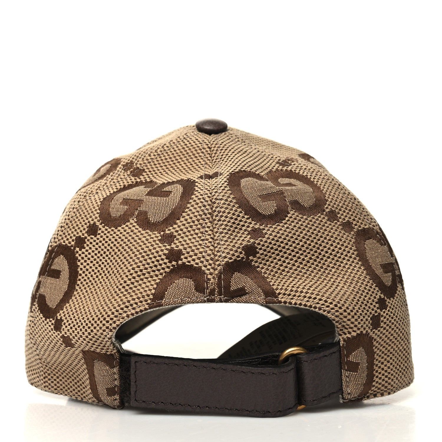 Gucci Monogram Jumbo GG Baseball Hat M 57 Camel Ebony 5 of 9
