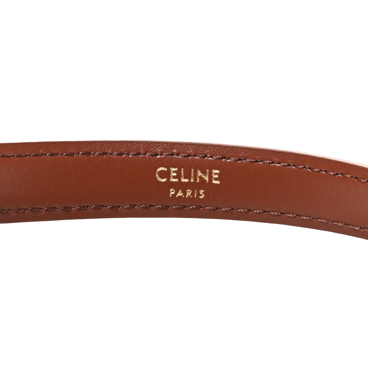 Celine Box Calfskin 13mm Chariot Belt 85 34 Red Wood 6 of 7