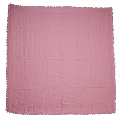 Louis Vuitton Silk Wool Monogram Shawl Pink 5 of 10