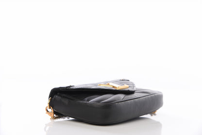Louis Vuitton Calfskin New Wave Chain Pochette Black 3 of 10