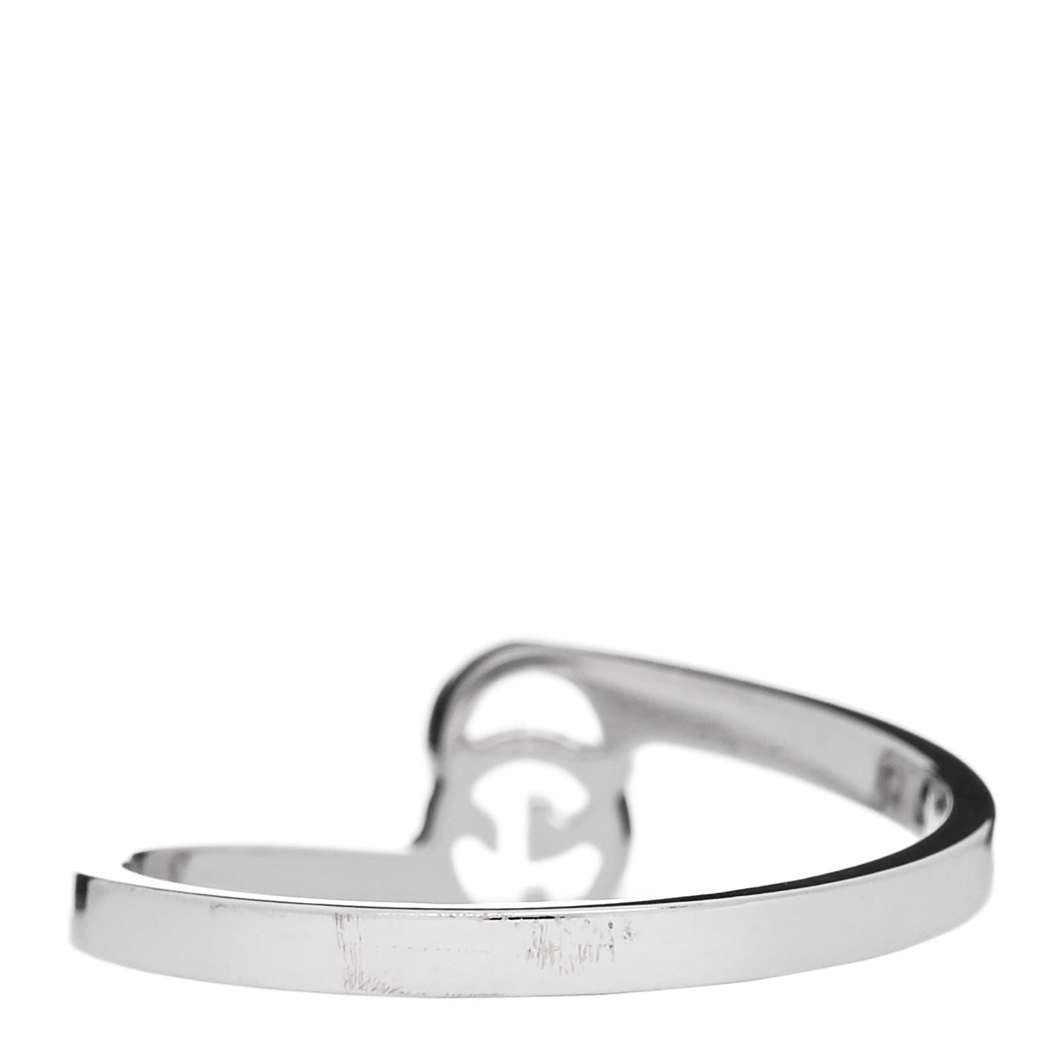 Gucci 18K White Gold Running G Ring 56 7.5 3 of 7