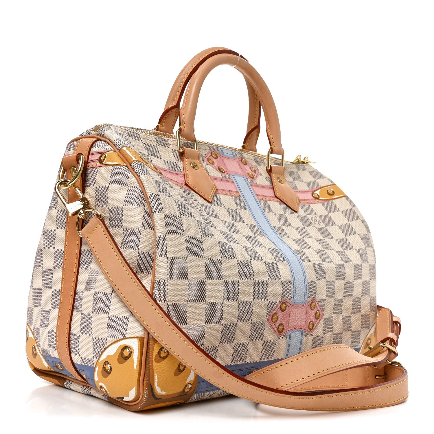 Louis Vuitton Damier Azur Summer Trunks Speedy Bandouliere 30 3 of 9