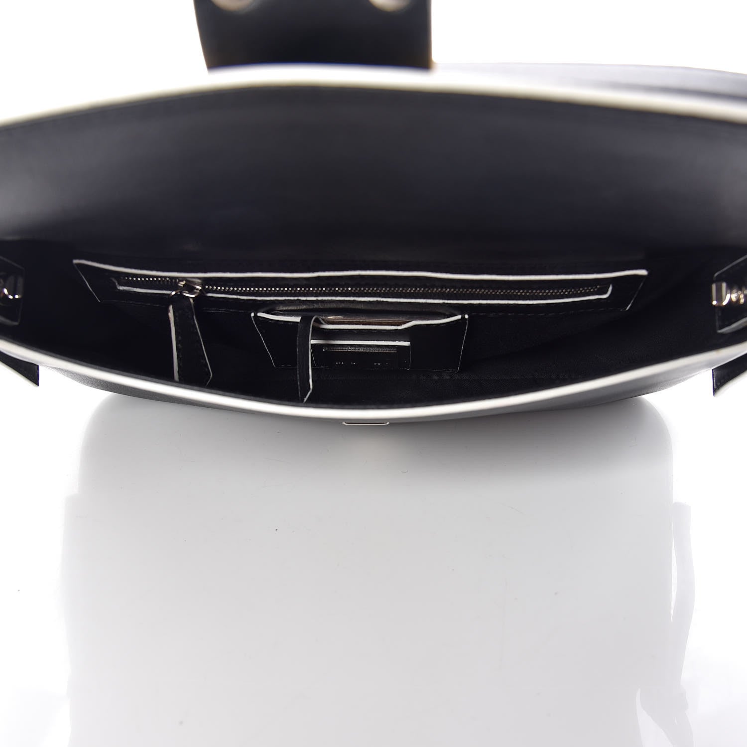 Fendi Vitello Dolce Elite Monster Eyes Bi-Color Baguette Black Yellow 5 of 7