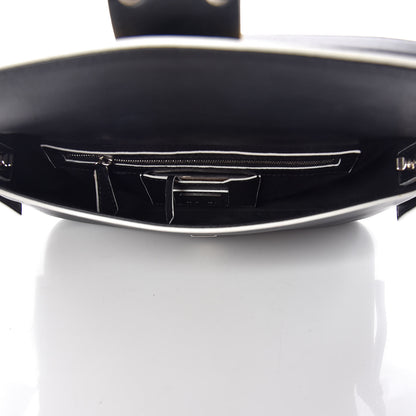 Fendi Vitello Dolce Elite Monster Eyes Bi-Color Baguette Black Yellow 5 of 7