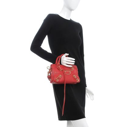 Balenciaga Chevre Gold Metallic Edge Hardware Mini City Rouge Grenade 3 of 8