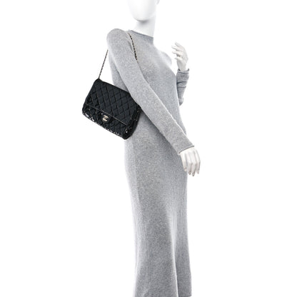 Chanel Patent Quilted Clutch with Chain Flap Black 2 of 13