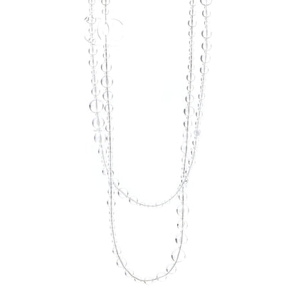 Chanel Crystal CC Double Strand Long Chain Necklace Transparent 1 of 5