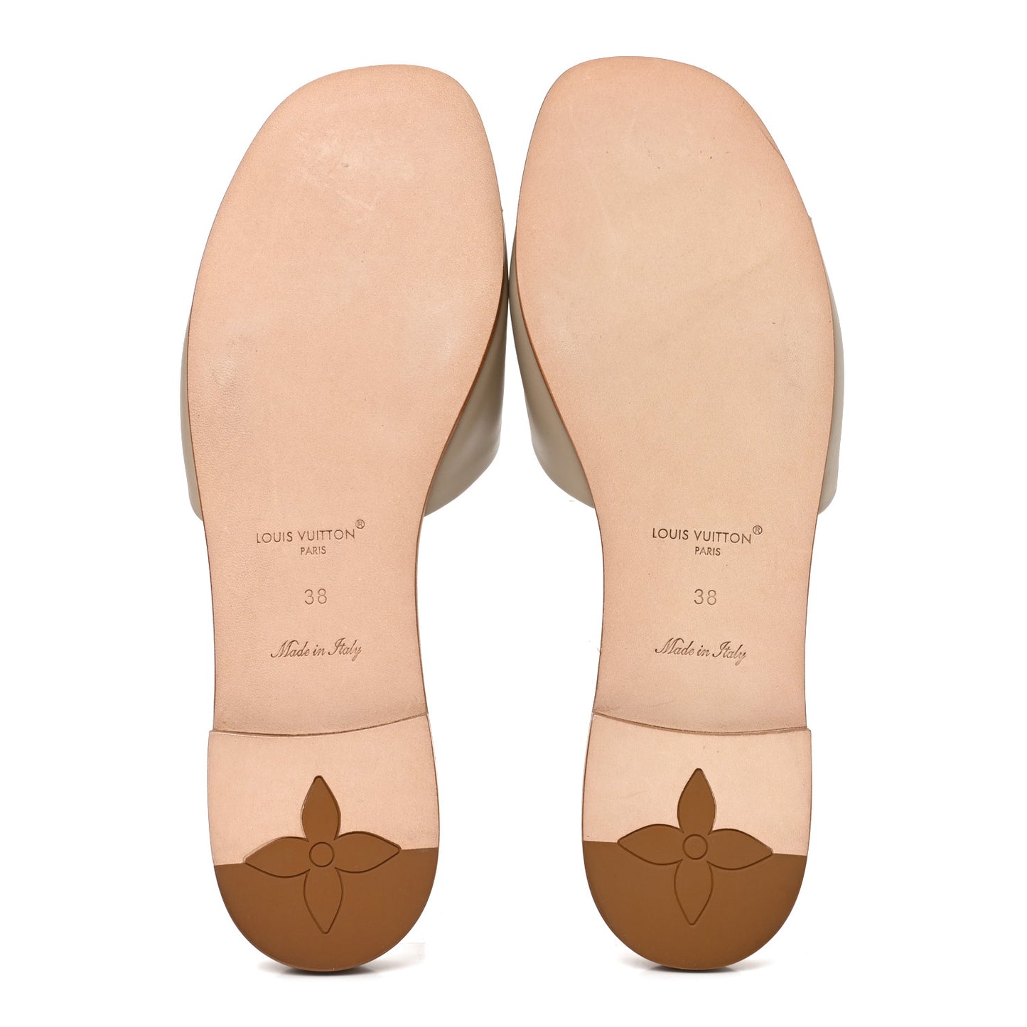 LV Mare Flat Mule Sandals 38 Pebble