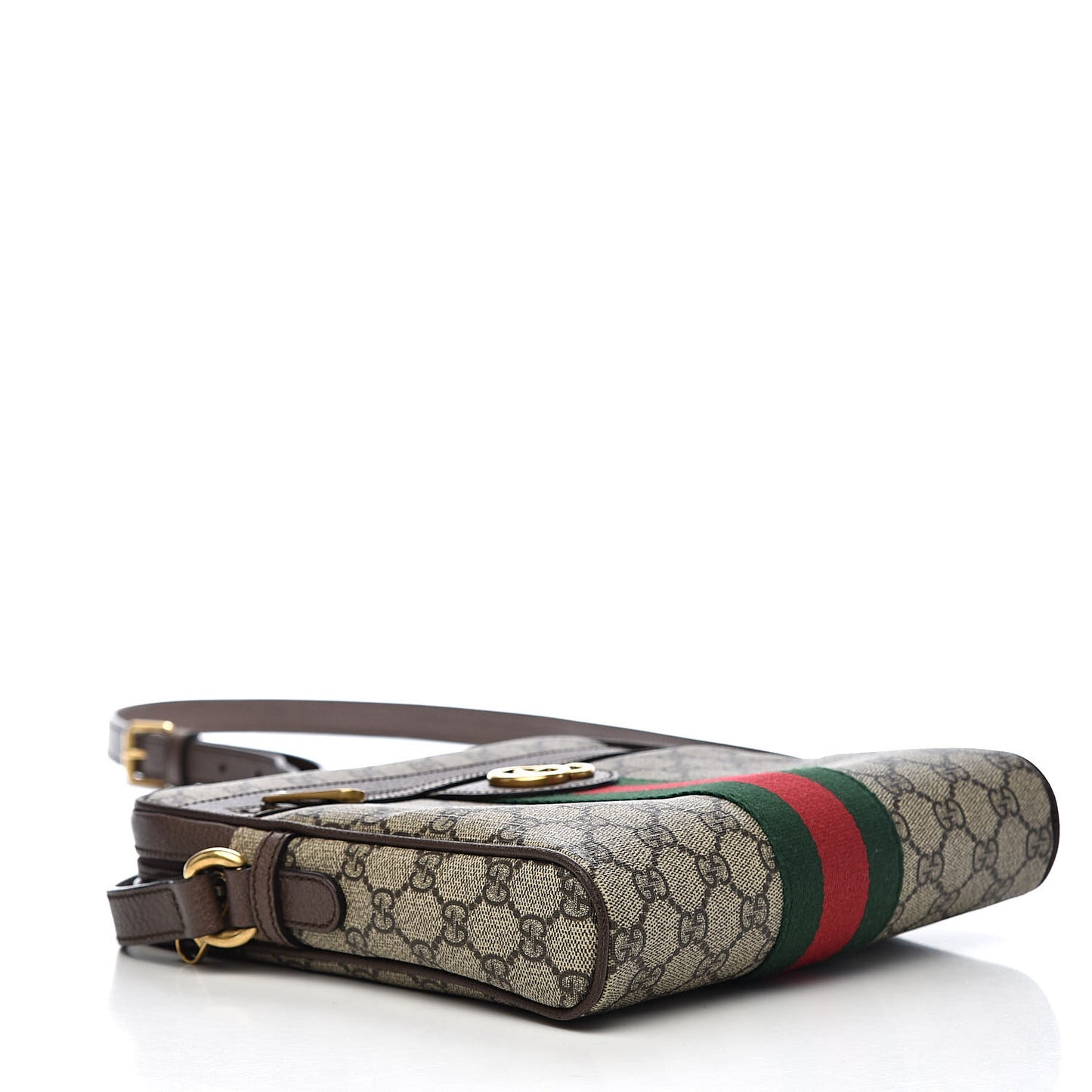 GG Supreme Monogram Web Small Ophidia Messenger Bag Brown