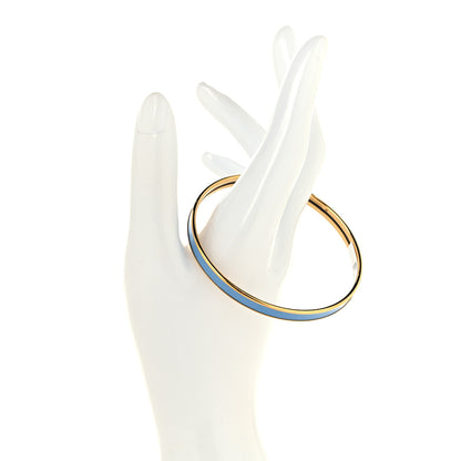 Hermes Enamel Printed Extra Narrow Uni Bracelet 62 Bleu Orage 2 of 5
