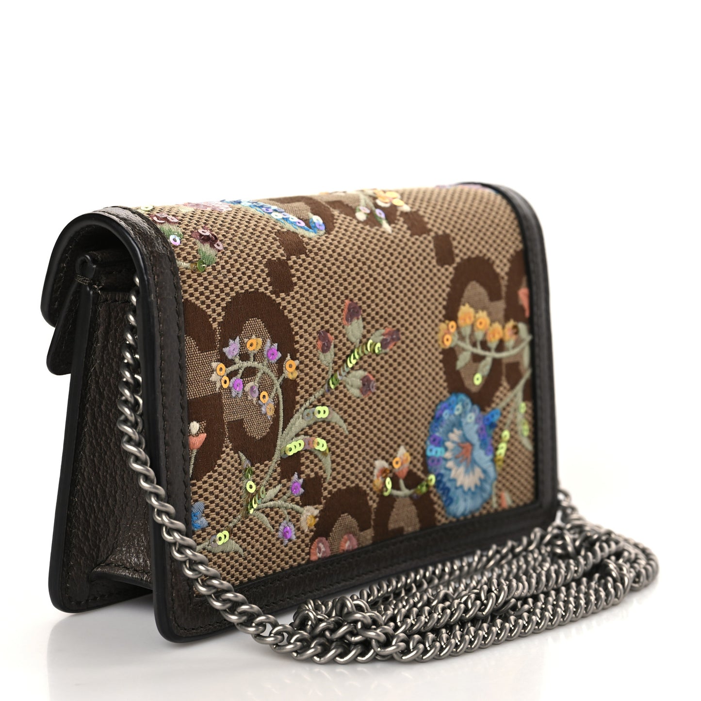 Monogram Jumbo GG Textured Dollar Calfskin Embroidered Super Mini Dionysus Shoulder Bag Camel Ebony New Acero Multicolor
