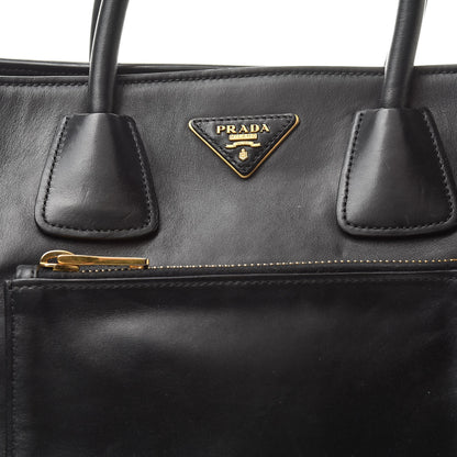 Prada City Calf Front Pocket Tote Black 9 of 18