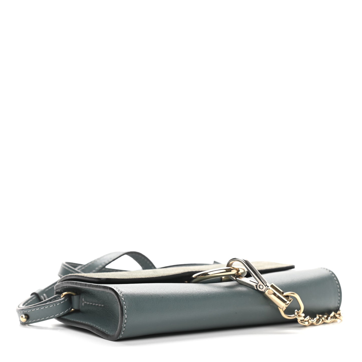 Suede Calfskin Mini Faye Shoulder Bag Cloudy Blue