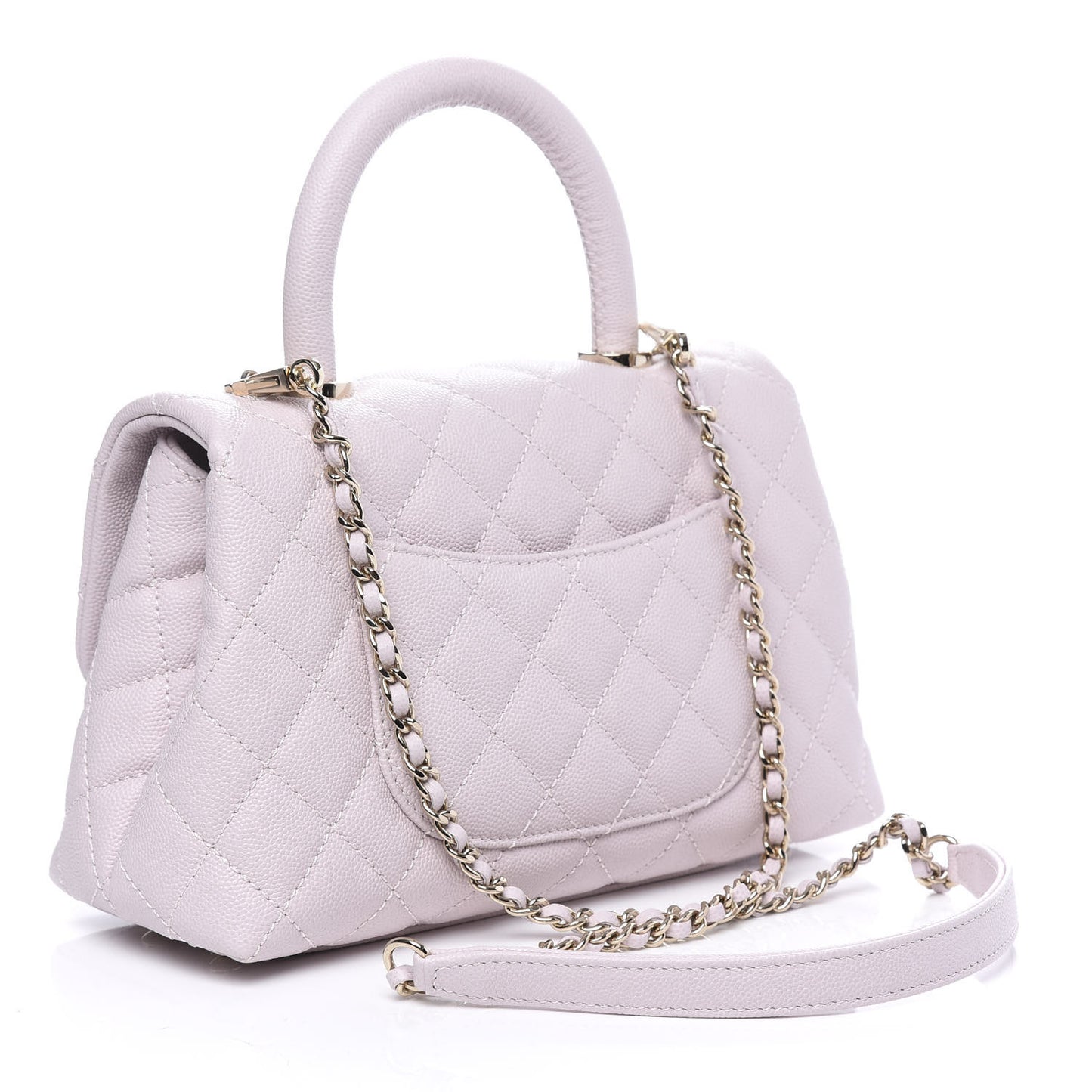 Caviar Quilted Mini Coco Handle Flap Lilas Lilac