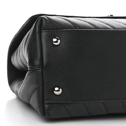 Chanel Caviar Chevron Quilted Small Coco Handle Flap Black 9 of 10