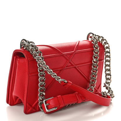 Christian Dior Grained Calfskin Small Diorama Flap Bag Red 3 of 13
