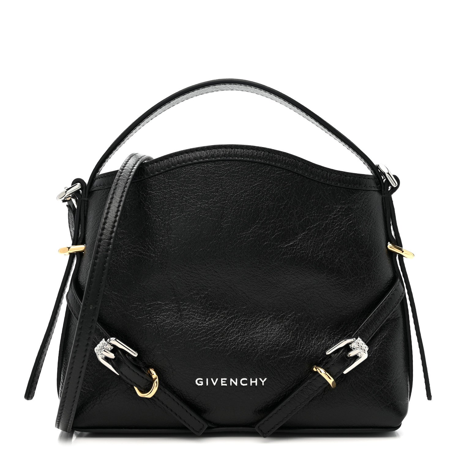 Givenchy Tumbled Calfskin Nano Voyou Bag Black 1 of 10