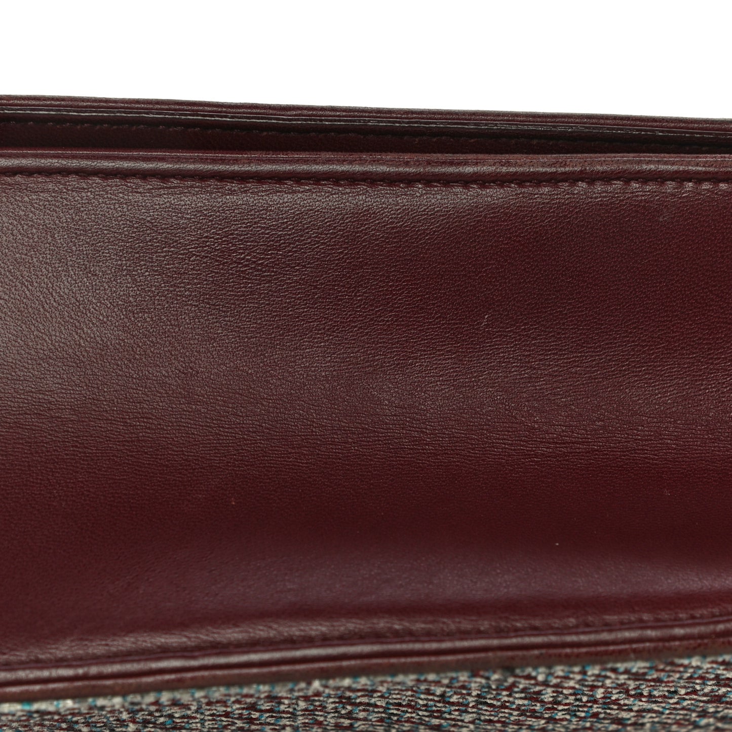 Tweed Calfskin Medium Diorama Flap Bag Burgundy Multicolor