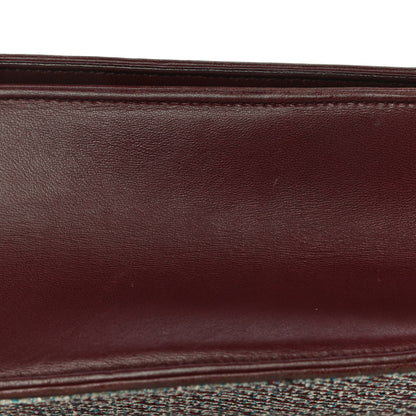 Christian Dior Tweed Calfskin Medium Diorama Flap Bag Burgundy Multicolor 19 of 32