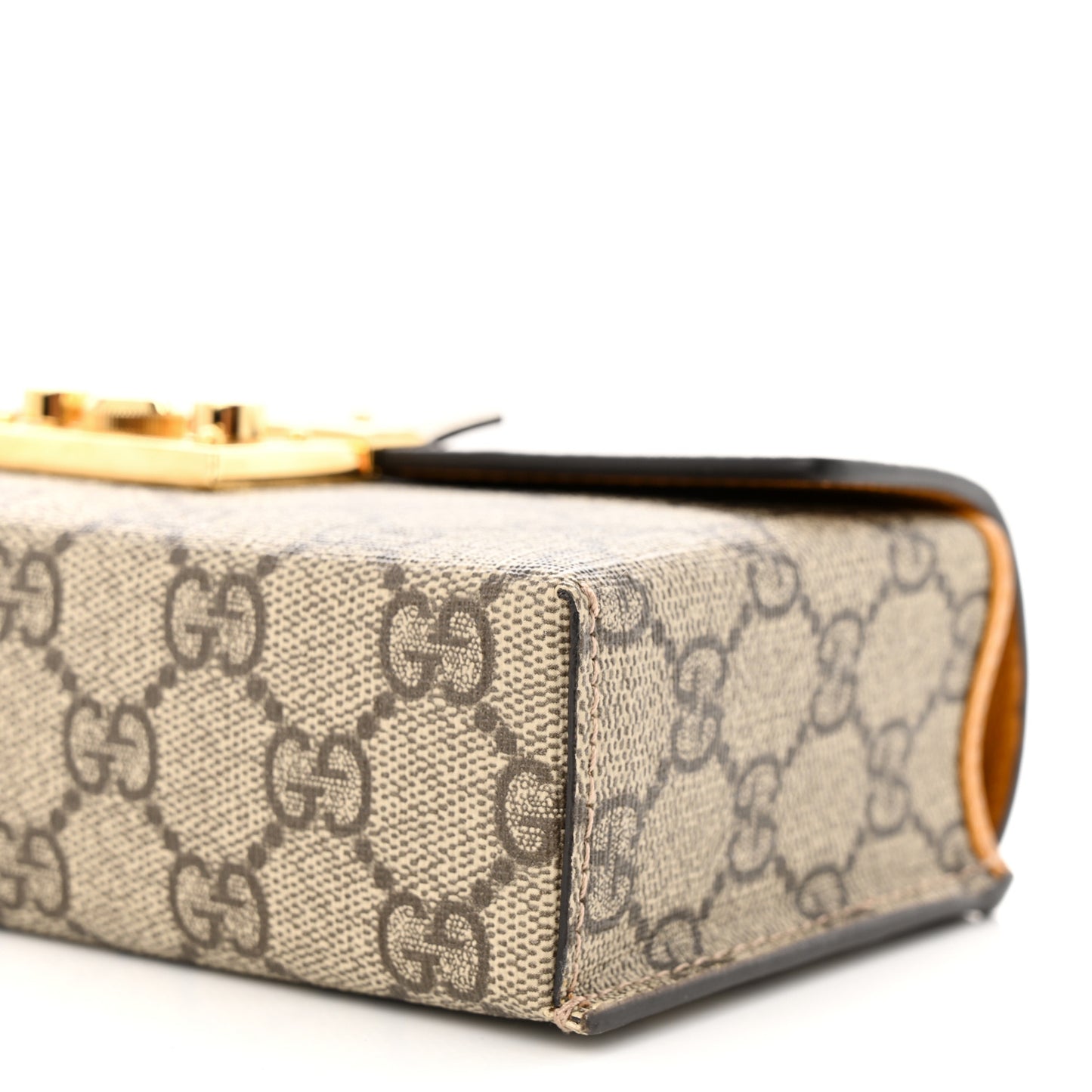 GG Supreme Monogram New Sakai Calfskin Mini Padlock Top Handle Shoulder Bag Beige Ebony Mystic White Sun Oil