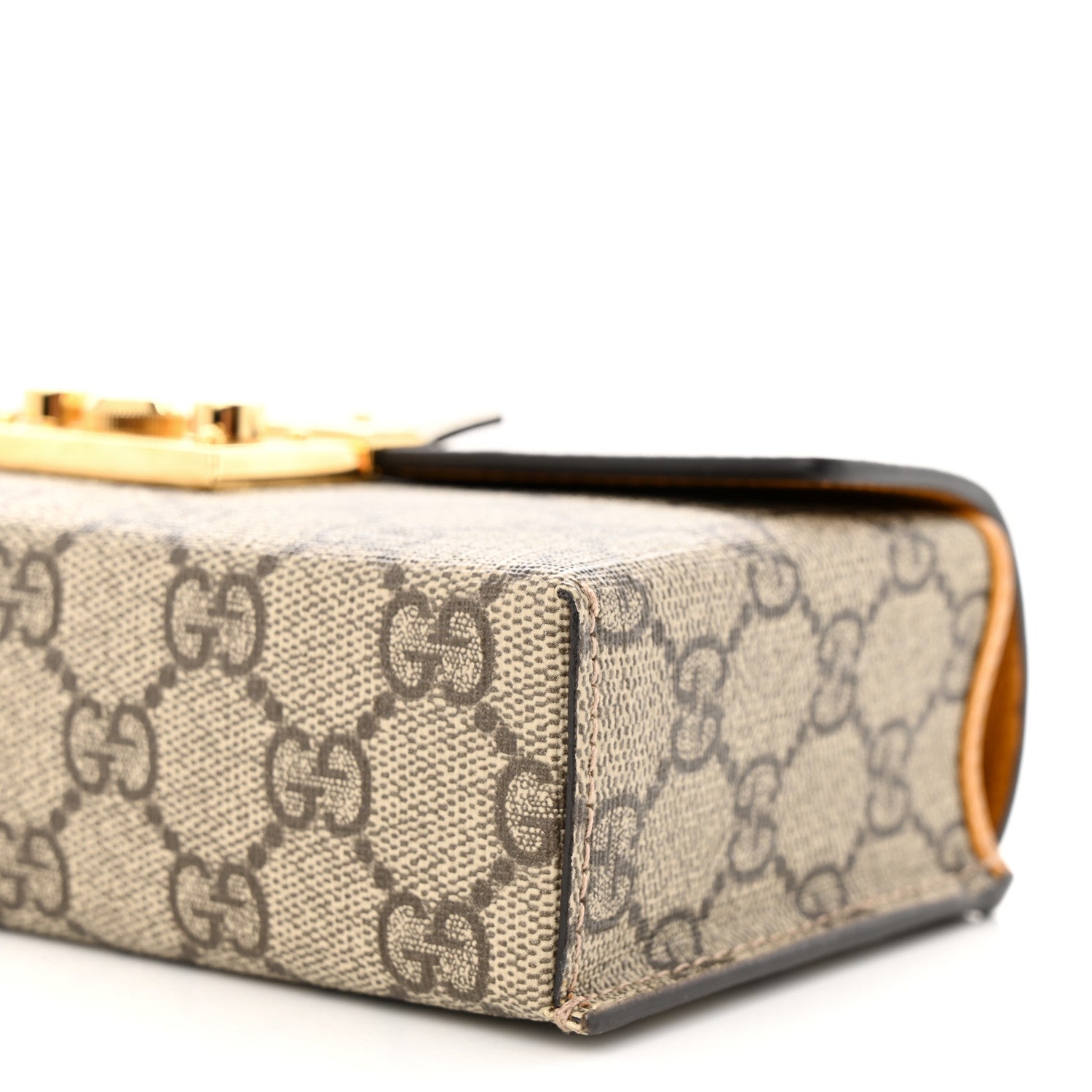 Gucci GG Supreme Monogram New Sakai Calfskin Mini Padlock Top Handle Shoulder Bag Beige Ebony Mystic White Sun Oil 10 of 10