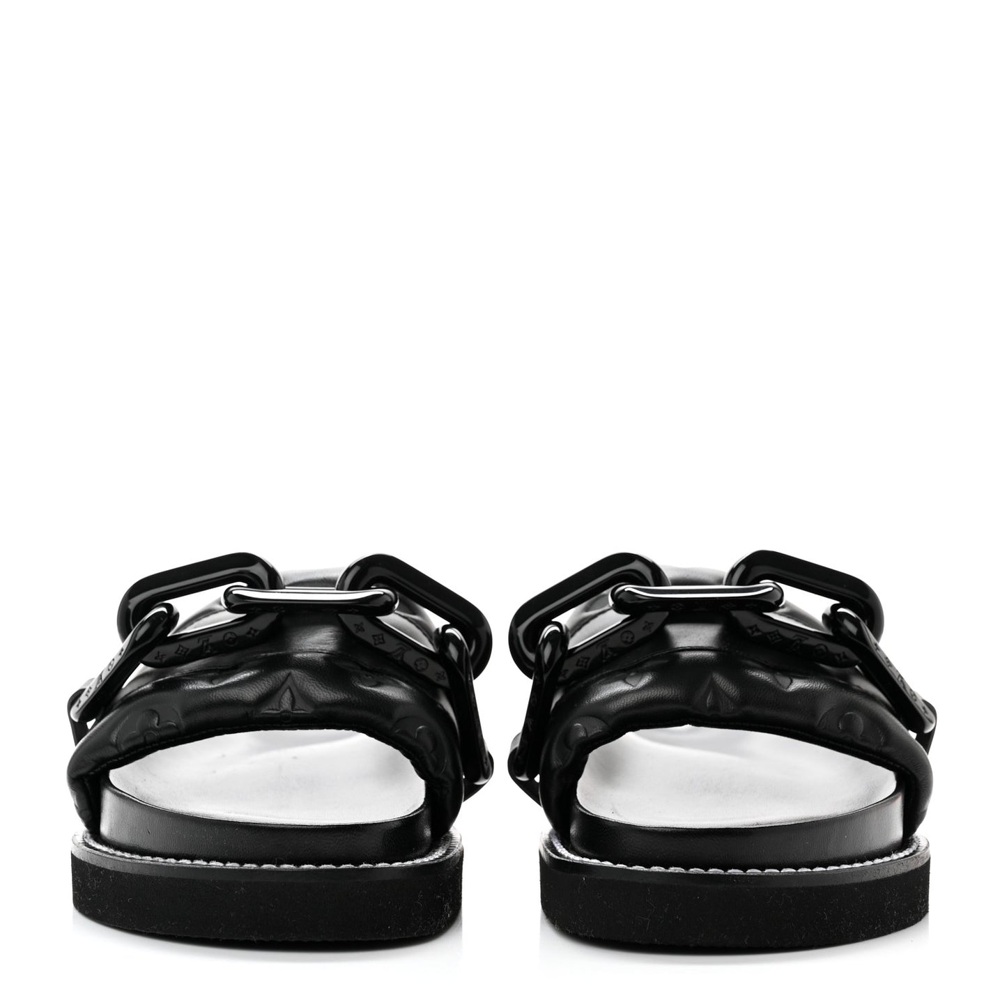 Calfskin Embossed Monogram Sunset Flat Comfort Mule 36 Black