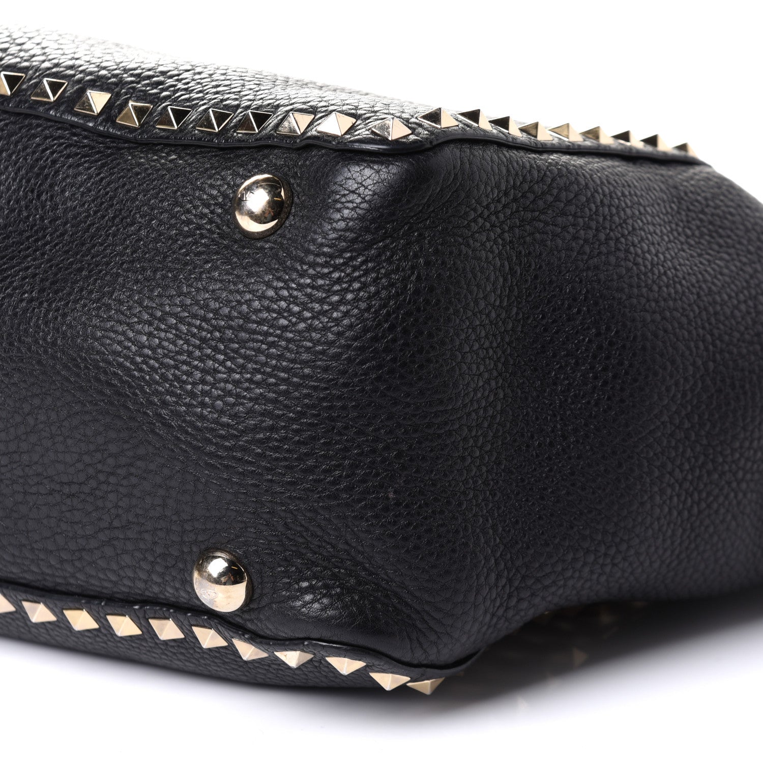 Valentino Garavani Pebbled Calfskin Medium Rockstud Tote Black 18 of 20
