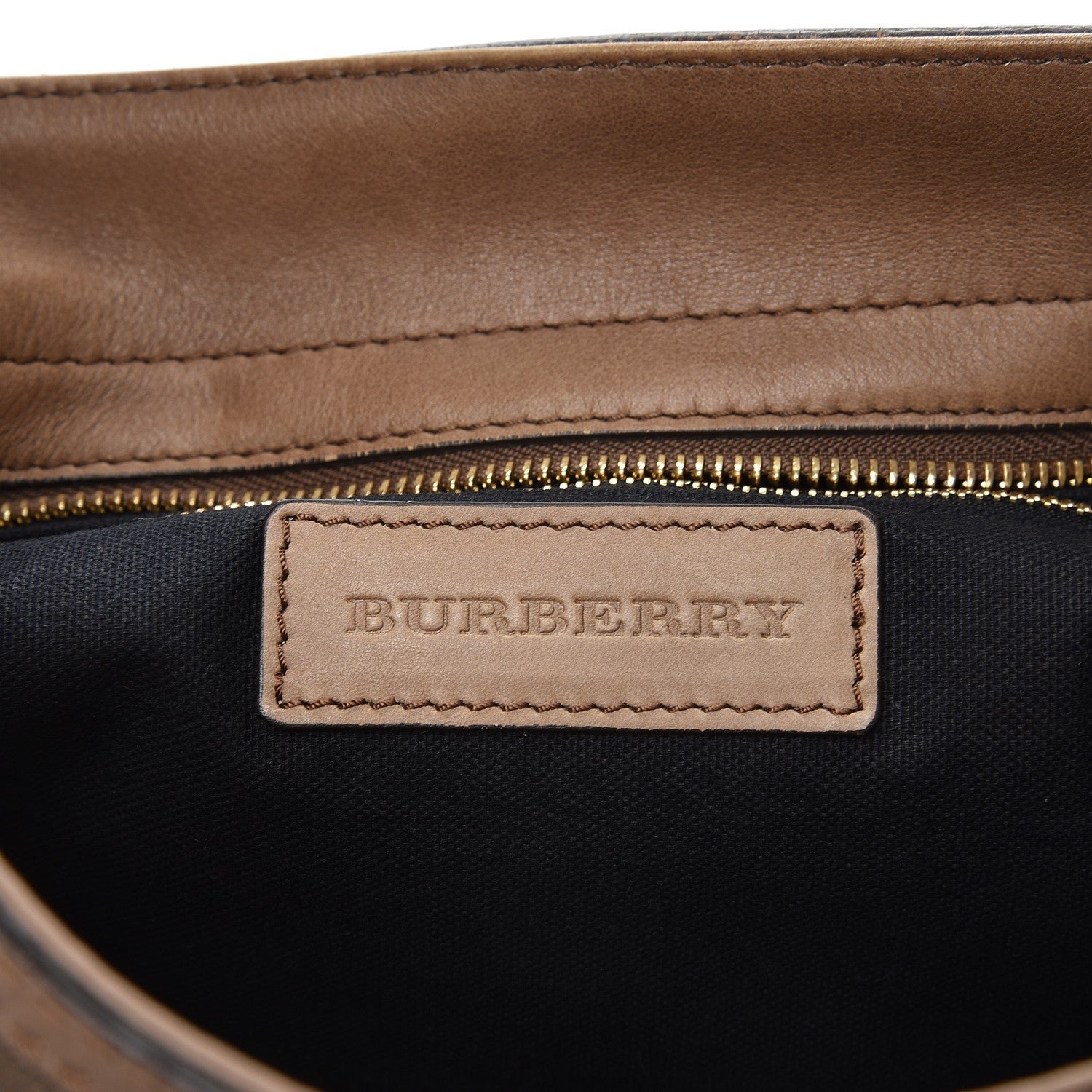 Burberry Vintage Leather House Check Medium Creighton Hobo Dark Stone 6 of 13