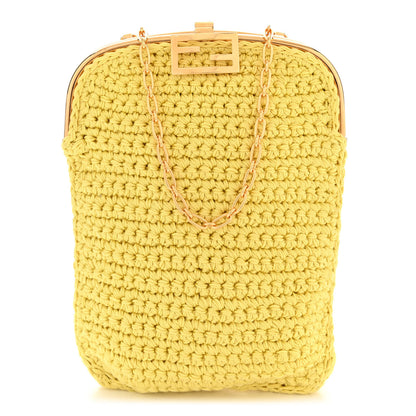 Fendi Fabric Crochet Baguette Phone Bag Giallo 1 of 10