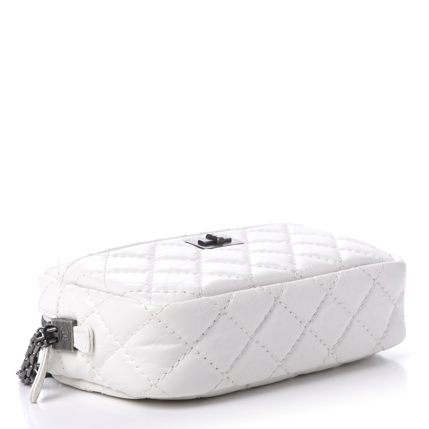 Chanel Aged Calfskin Quilted Mini Reissue Camera Case White 4 of 10