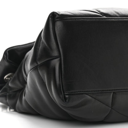 Saint Laurent Lambskin Quilted Medium Loulou Puffer Monogram Chain Satchel Black 8 of 9