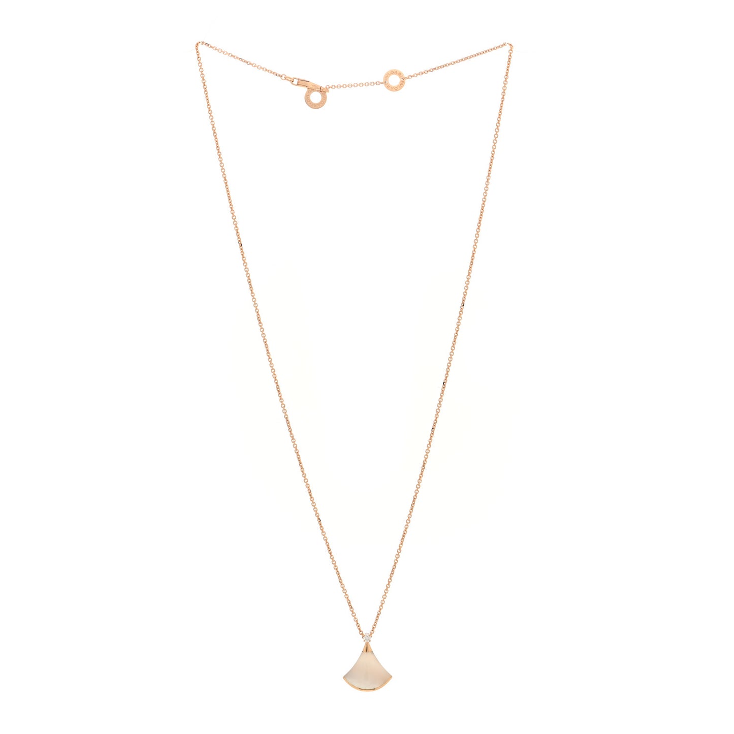 18K Rose Gold Diamond Mother of Pearl Small Divas' Dream Pendant Necklace