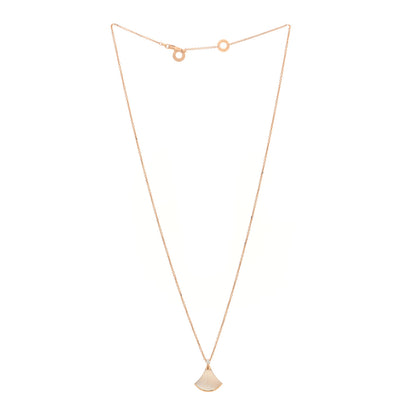 Bulgari 18K Rose Gold Diamond Mother of Pearl Small Divas' Dream Pendant Necklace 3 of 5