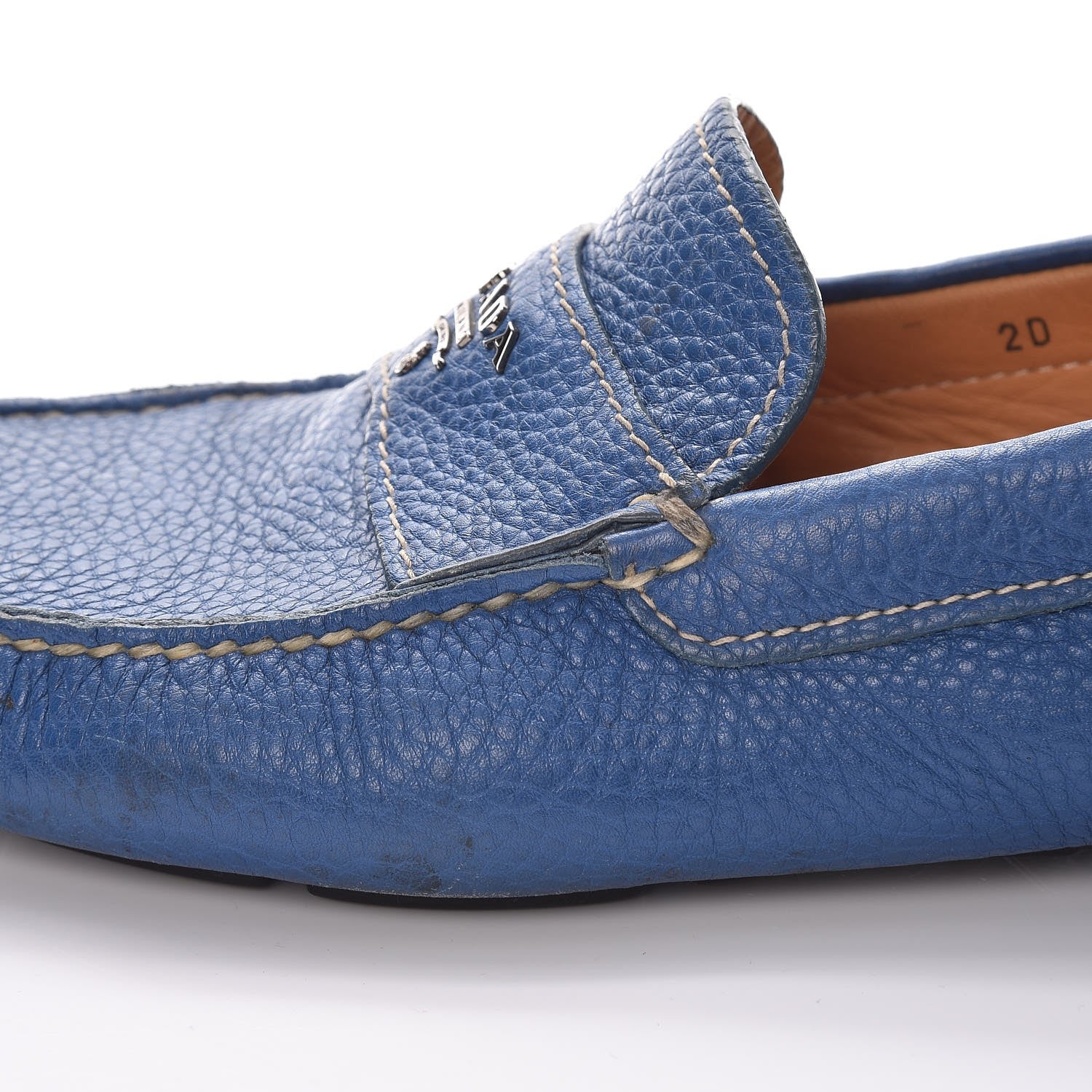 Prada Vitello Daino Loafers 8 Cobalto 12 of 15