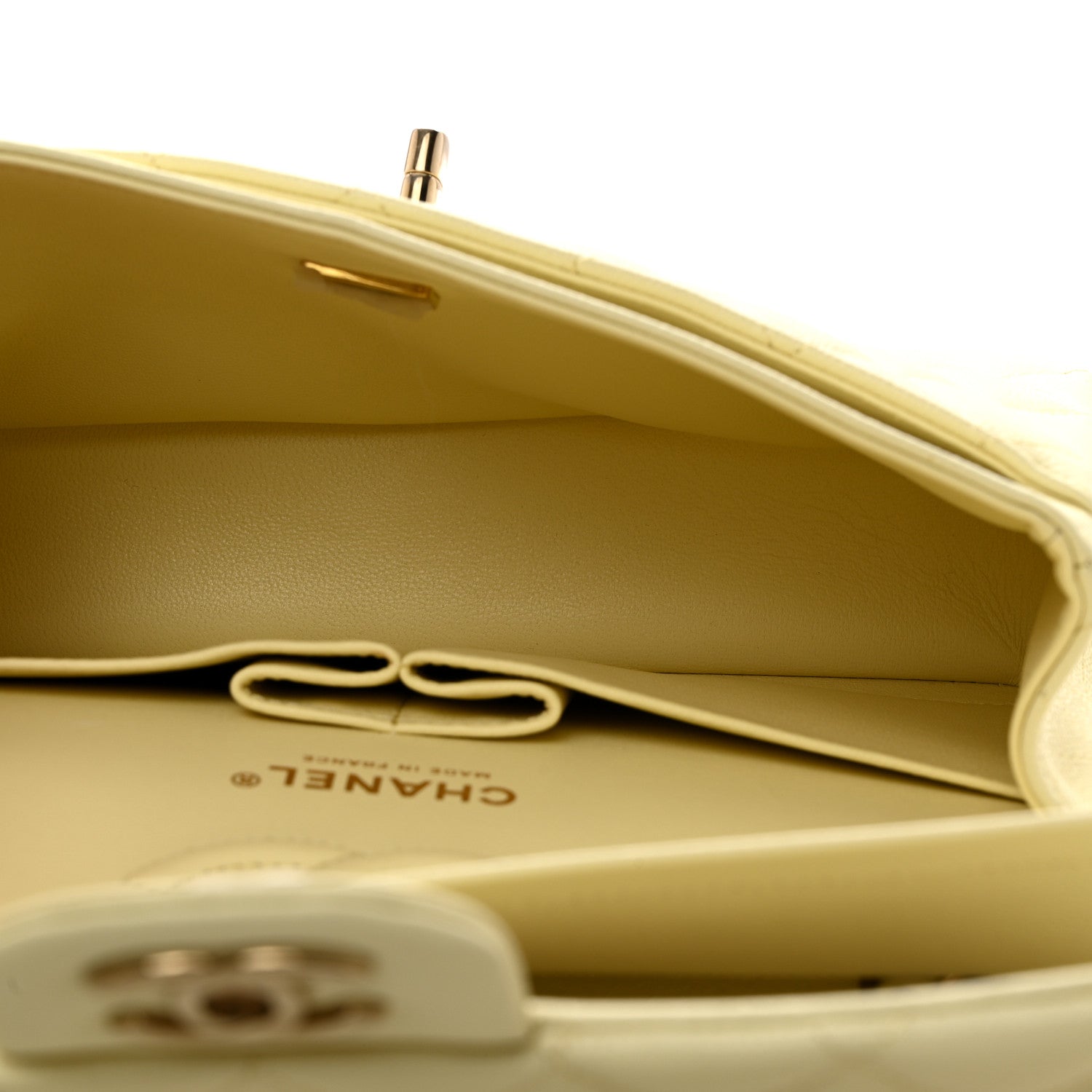 Chanel Caviar Quilted Small Double Flap Light Yellow 5 of 10