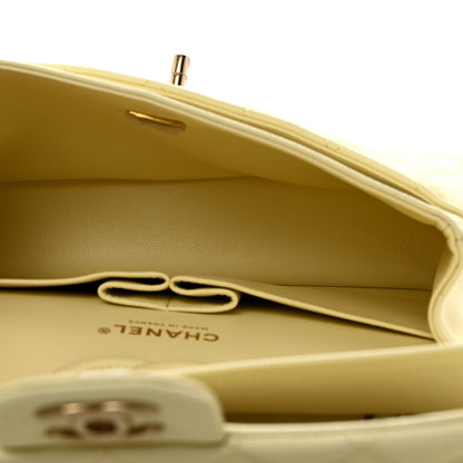 Chanel Caviar Quilted Small Double Flap Light Yellow 5 of 10