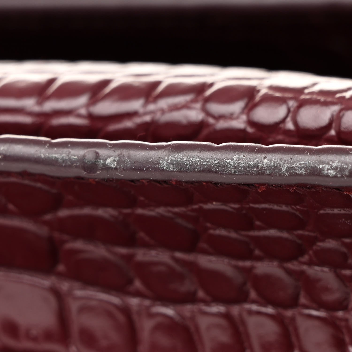 Saint Laurent Calfskin Crocodile Embossed Medium Monogram Sunset Rouge Legion 11 of 11