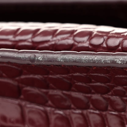 Saint Laurent Calfskin Crocodile Embossed Medium Monogram Sunset Rouge Legion 11 of 11