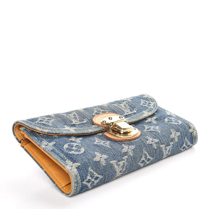 Louis Vuitton Denim Amelia Wallet Blue 4 of 9