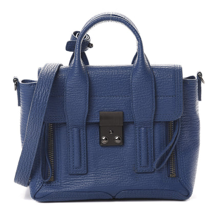3.1 Phillip Lim 3.1 Textured Calfskin Mini Pashli Satchel Cobalt 1 of 11