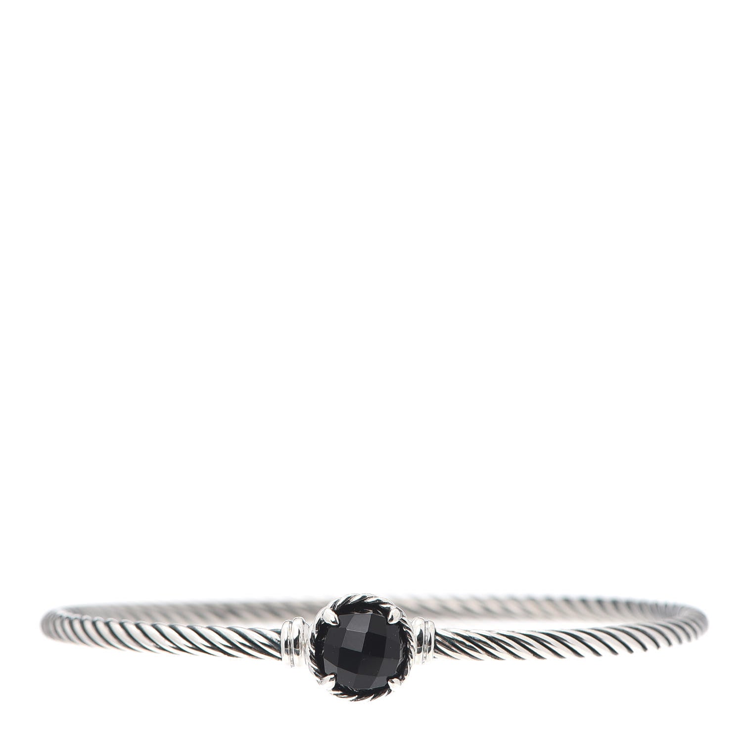 David Yurman Sterling Silver Black Onyx 3mm Chatelaine Bracelet 1 of 4