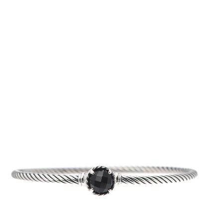 David Yurman Sterling Silver Black Onyx 3mm Chatelaine Bracelet 1 of 4