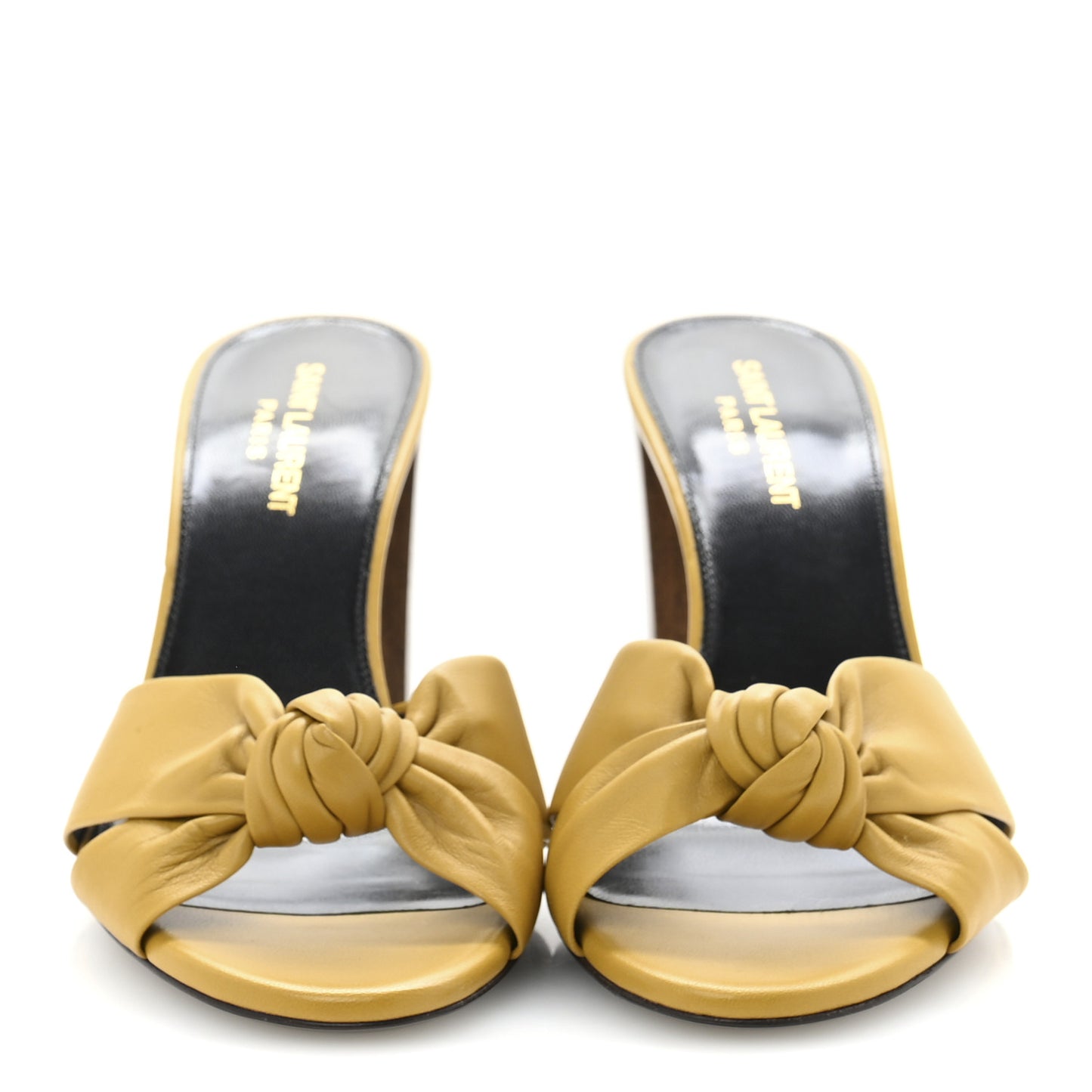 Lambskin Bianca Mules 39.5 Jaune Safari