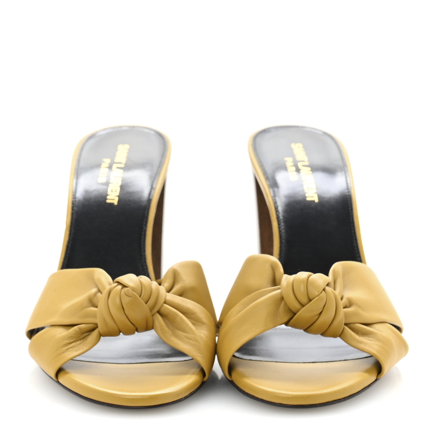 Saint Laurent Lambskin Bianca Mules 39.5 Jaune Safari 3 of 10