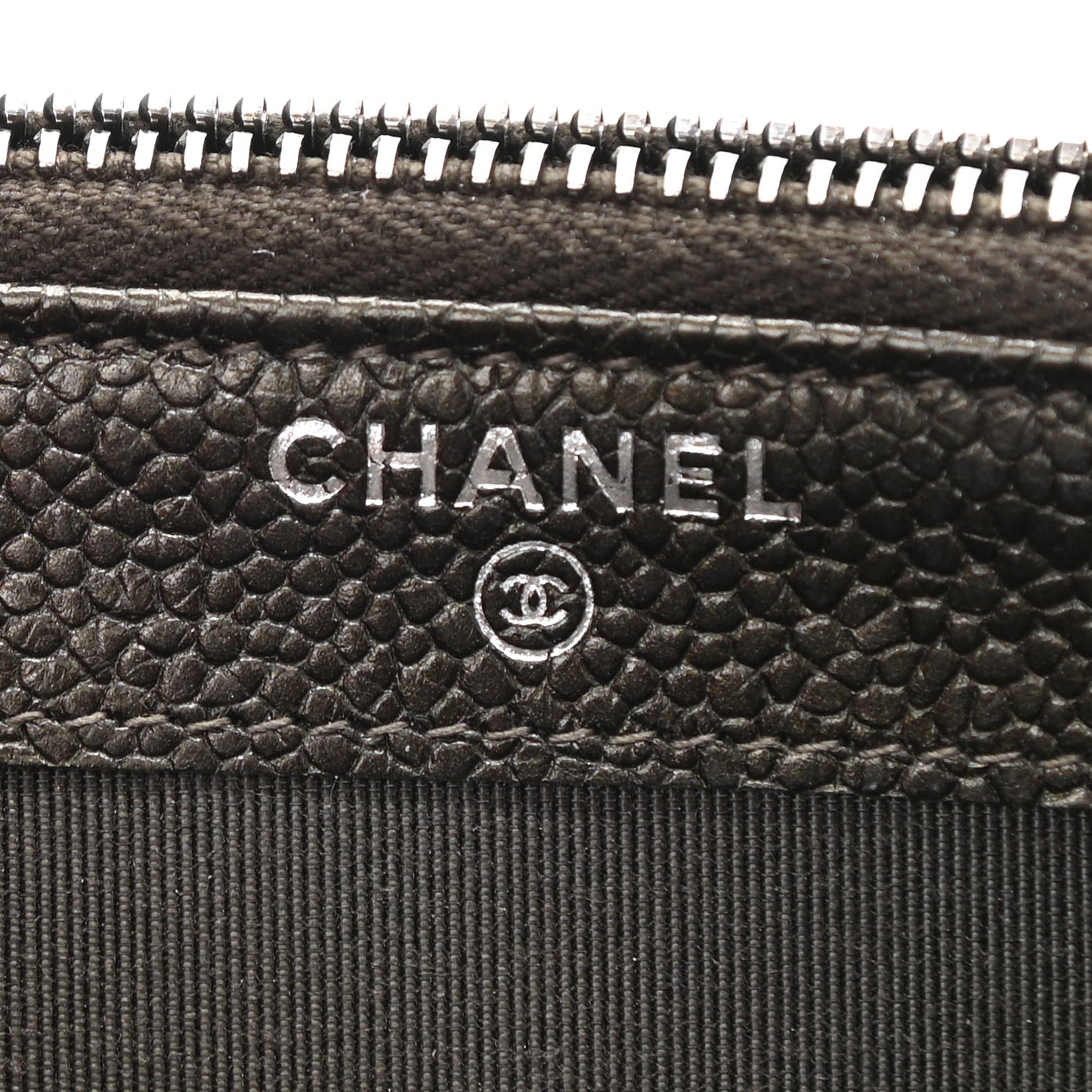 Caviar Quilted Small Clutch With Chain Dark Charcoal