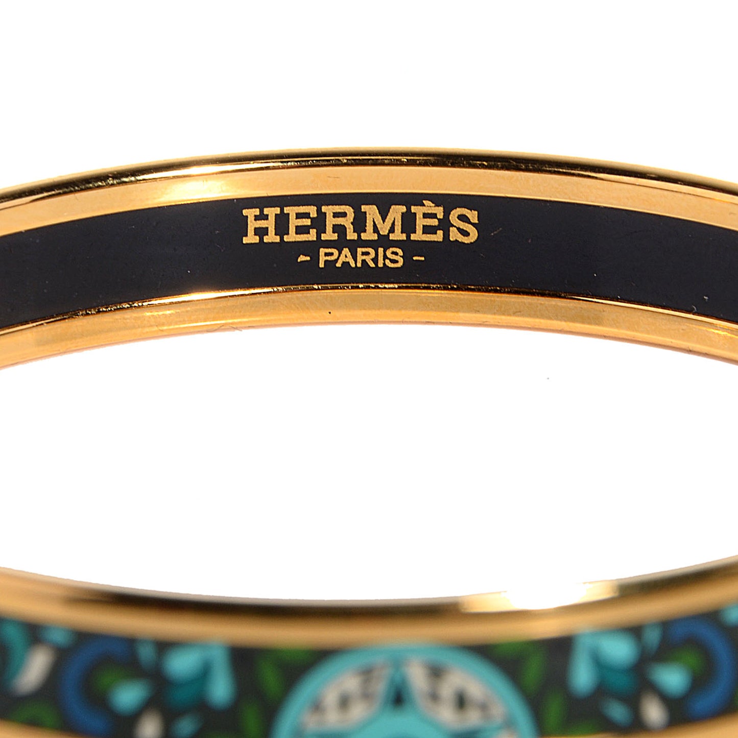 Enamel Printed Concours d'Etriers Narrow Bracelet 62 Foret