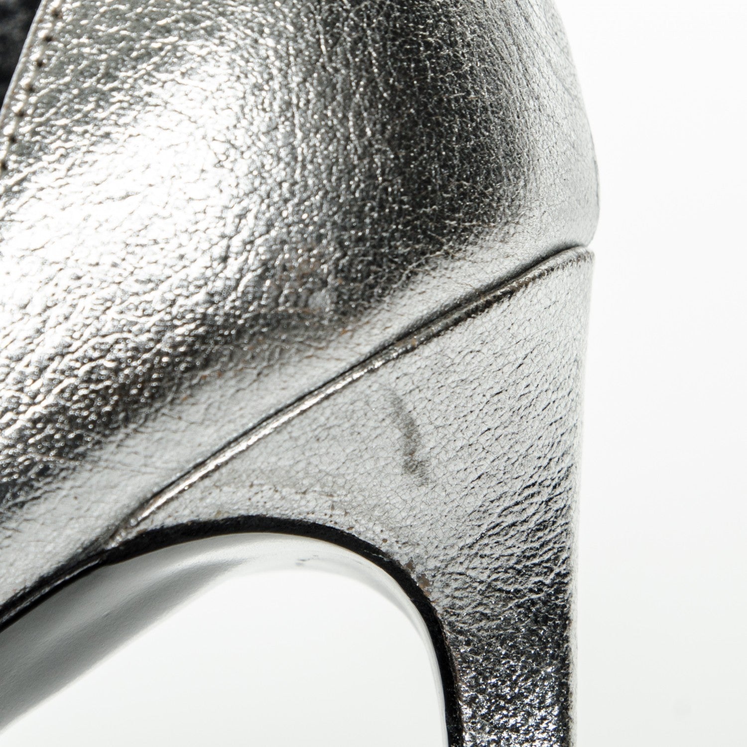 Saint Laurent Metallic Calfskin Jane 110 Ankle Strap Sandals 36.5 Silver 7 of 10